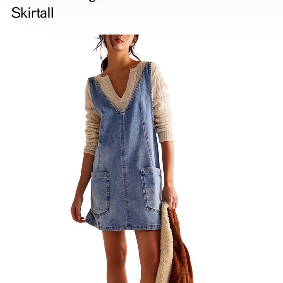 Free People Dresses & Skirts - Free People high roller Washed Denim Pinafore